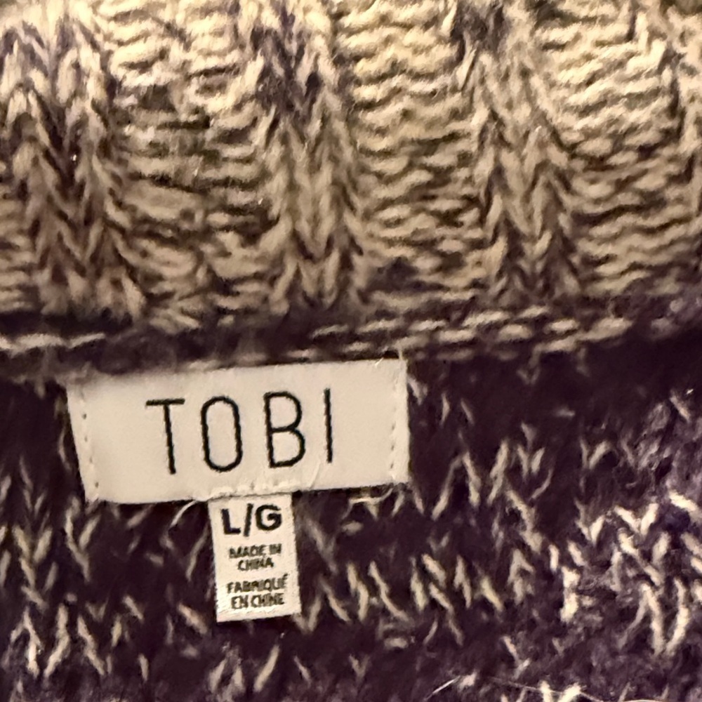 # Tobi L Neutral Striped Knit Cardigan - Picture 2 of 6